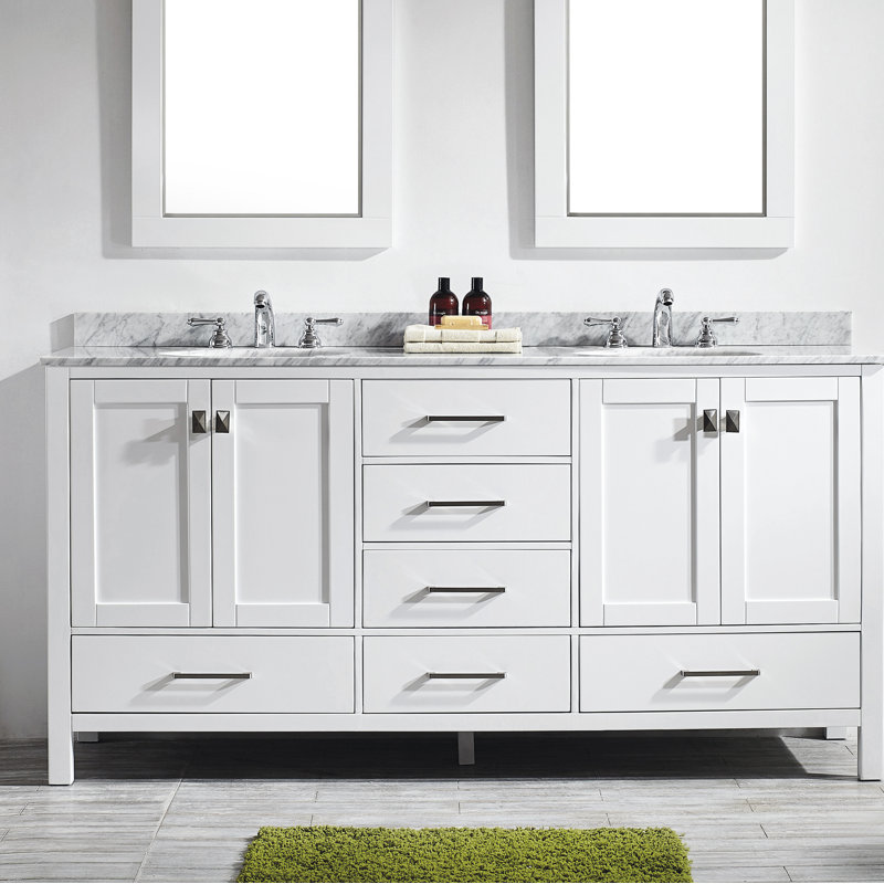 Brayden Studio® Pichardo 72'' Double Bathroom Vanity with Stone Top